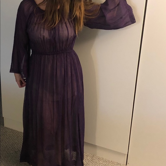 TRUE VINTAGE Deep Purple Bohemian Dress - Picture 15 of 15
